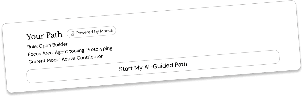 Third prototype iteration v1: Your Path card showing role, focus area, and current mode with Start My AI-Guided Path CTA